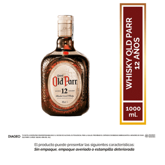 Old Parr whisky escocés 12 años 1000 ml (Outlet)