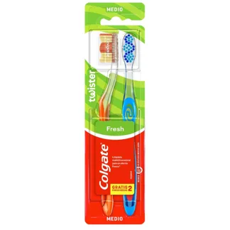 Cepillo Dental Colgate Twister Medio 2cepillos gts 2Portacabezas