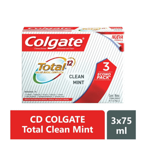 Crema Dental Colgate Total12 Clean Mint 3cremas x75ml Econopack