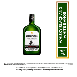 Whisky Black And White 8 Años 375 ML (Outlet)