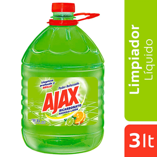 Limpiador Ajax Naranja- Limón Bicarbonato 3000ml