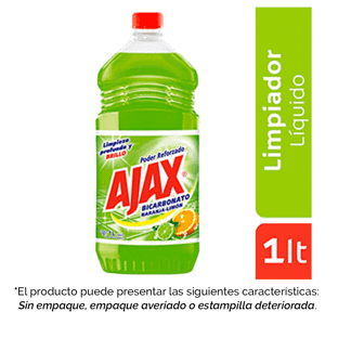 Limpiador Ajax Naranja-Limón Bicarbonato 1000ml (Outlet)