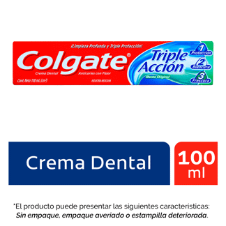 Crema Dental Colgate Triple Acción 100ml (Outlet)