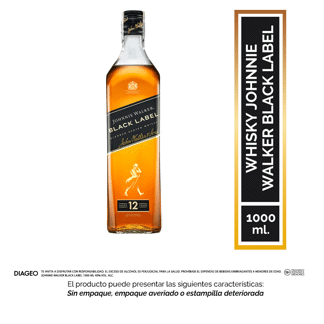 Johnnie Walker Black Label whisky escocés 1000 ml (Outlet)