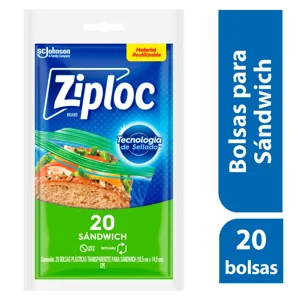 Ziploc Bolsa Reutilizable Para Sándwich 20 Piezas