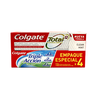 Crema Dental Colgate (Pack Triple Acción 100ml x 3un + 1un Total Clean x75ml)