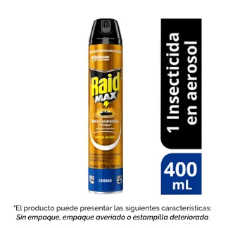 Raid Insecticida Aerosol Mata Insectos Rastreros x400ml (Outlet)