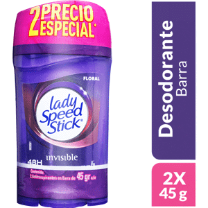 Desodorante Lady Speed Stick Floral Invisible Barra 2Un x45gr PE