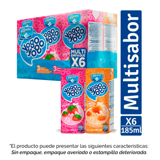 Yogurt Yogo Yogo Bisabor Caja 1Dp x6Un x185ml (Outlet)