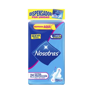 Toalla Higienica Nosotras Extraprotección Tela x24 Toallas