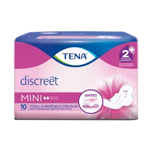 Toalla Higienica Tena Mujer/Discreet Mini Con Alas x10 Toallas