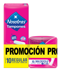 Tampones Nosotras Digital Regular x10 Tampones + Protectores Multiestilo x15