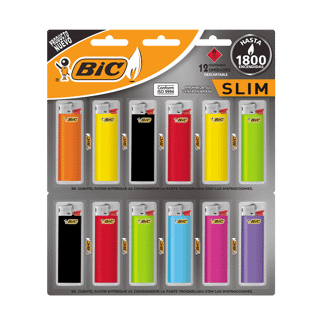 Encendedor Bic J3 Slim Multicolor x12Un