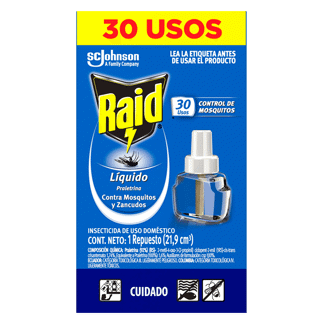 Insecticida Raid Liquido Blister 30 Noches Repuesto x21.9ml