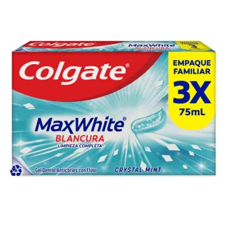 Crema Dental Colgate Max White x3 Cremas x75ml EconoPack