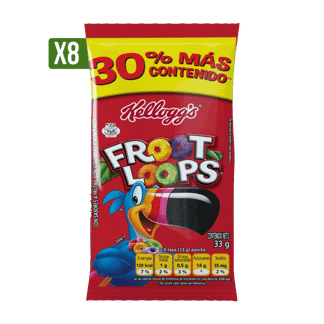 Cereal Kellogg Froot Loops Paketicos x8Un x33gr