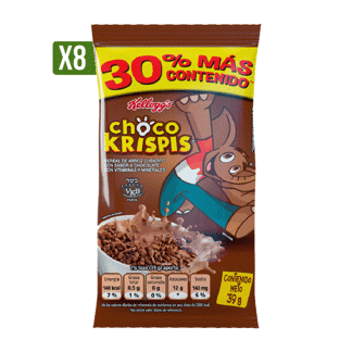 Cereal Kellogg Choco Krispis Paketicos x8Un x39gr