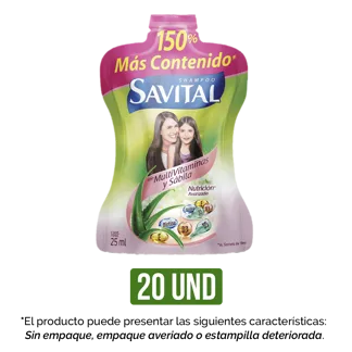 Shampoo Savital Multivitaminas x20Un x25ml (Outlet)