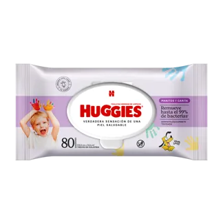 Toallita Húmeda Huggies Manitos Y Carita x80 Toallas