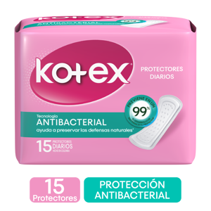 Protector Intimo Kotex Antibacterial x15 Protectores