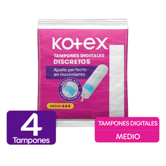 Tampón Kotex Digital Mediano Ristra x5Un x4 Tampones