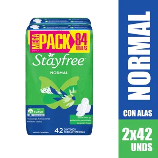 Toalla Femenina Stayfree Alas Duo Pack x2Un x84 Toallas