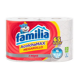 Papel Higiénico Familia Mega Rollo x4 Rollos x29.6 mts