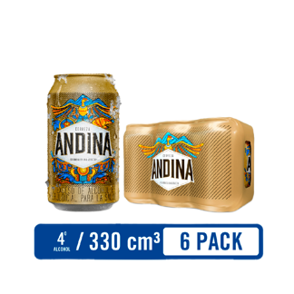 Cerveza Andina Lata x6 Latas x330ml