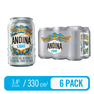 Cerveza Andina Light Lata x6Un x330ml