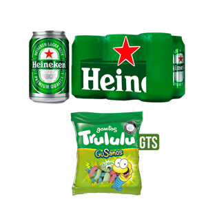 Cerveza Heineken Lata x330ml Gts Gomas Trululu Gusanos Acidos x80gr