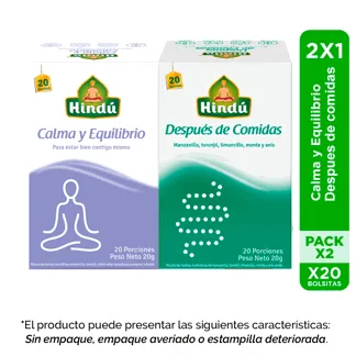 Infusion Himalaya Saludable Calma y Equilibrio + Despues de Comidas Cx12/Ux20 (Outlet)
