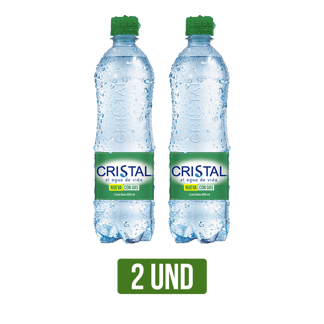 2Un Agua Cristal Con Gas Pet  x600ml