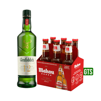 Whisky Glenfiddich 12 Años x750ml Gts Sixpack Cerveza Mahou x330ml