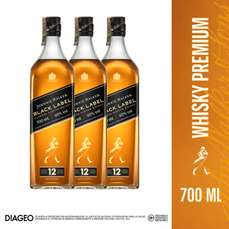 3  Whisky Johnnie Walker Black Label x700ml