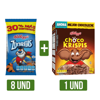 Cereal Zucaritas Paketicos x8Un x39gr + Cereal Choco Krispis x630gr