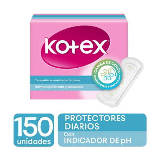 Protector Diario Kotex Con Indicador De PH x150 Protectores
