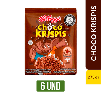 6Un Cereal Kellogg Choco Krispis Bolsa x275gr