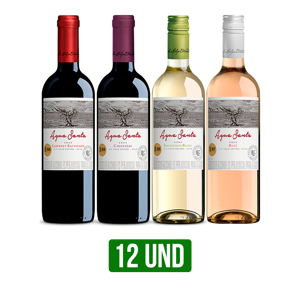 12Un Vino AguaSanta(Cabernet Sauvignon/Carmenere/Sauvignon Blanc/Rose) Classicx750ml