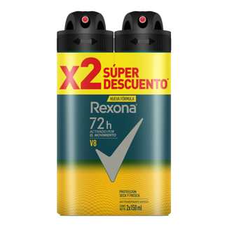 Oferta (Desodorante Rexona V8 Hombre Aerosol x2 Desodorantes x150ml)