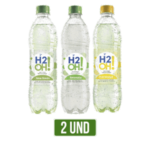 2Un Agua Saborizada H2OH! (Lima Limón / Limonata / Mayacuya)x600ml