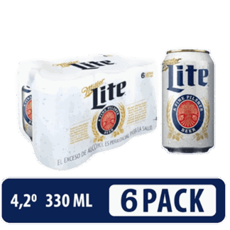 Cerveza Miller Lite Nal Latax6Un x330ml
