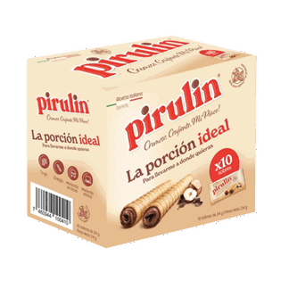 Barquillo Pirulin Avellana y Chocolate Bolsa x10Un x24gr