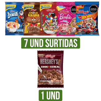 7Un Cereal(ZCx115gr/CKx115gr/FLx90gr/BBx75gr/HWx75gr) + 1Un Cereal Hersheysx80gr