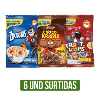 6Un Cereal (Zucaritasx115gr/Krispisx115gr/Frootx90gr)