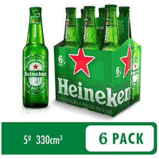 Display Cerveza Heineken botella SixPack x330ml