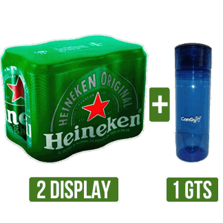 2Display Cerveza Heineken Lata SixPack x269ml Gts Botella Plastica