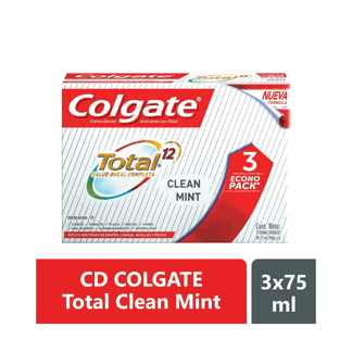 Crema Dental Colgate Total12 Clean Mint 3cremas x75ml Econopack