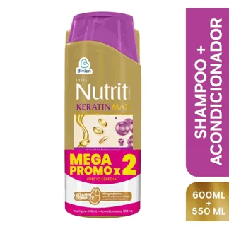 Oferta (Shampoo Nutrit KeratinMax x600ml + Acondicionador Nutrit KeratinMax x550ml)
