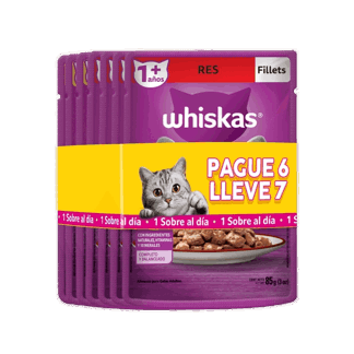 Oferta (Alimento Humedo Whiskas Surtido x85gr Pague 6 lleve 7)x3Un