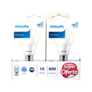 Bombillos Led Philips 10W Packx2 Luz Blanca x2Un